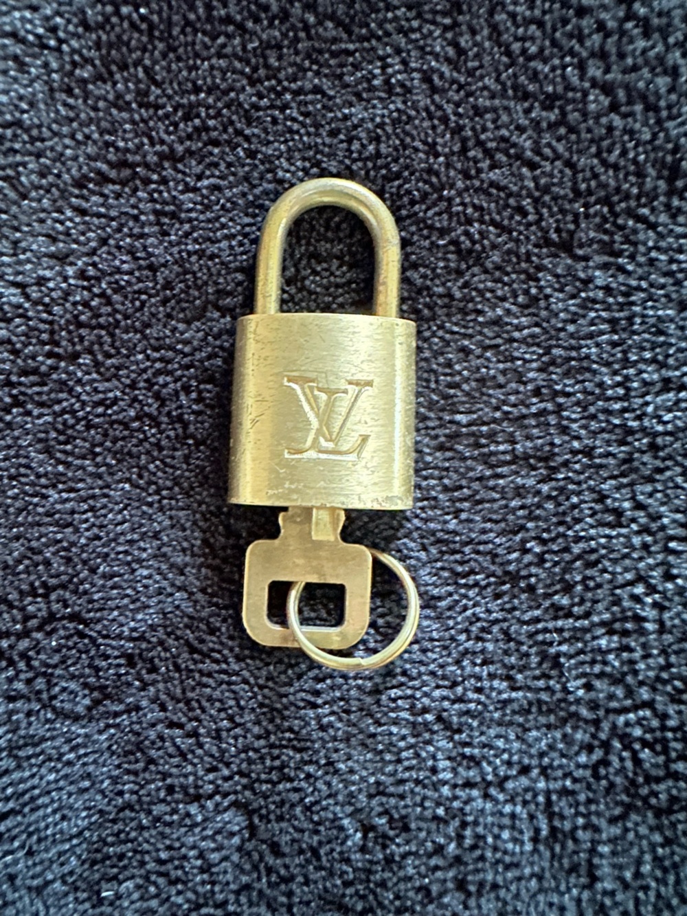 Louis Vuitton Brass-Tone Padlock and Key in Gold